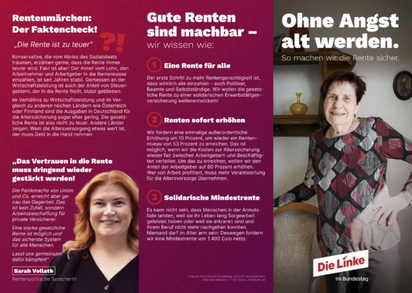 Folder_Rente_1 »Ohne Angst alt werden«